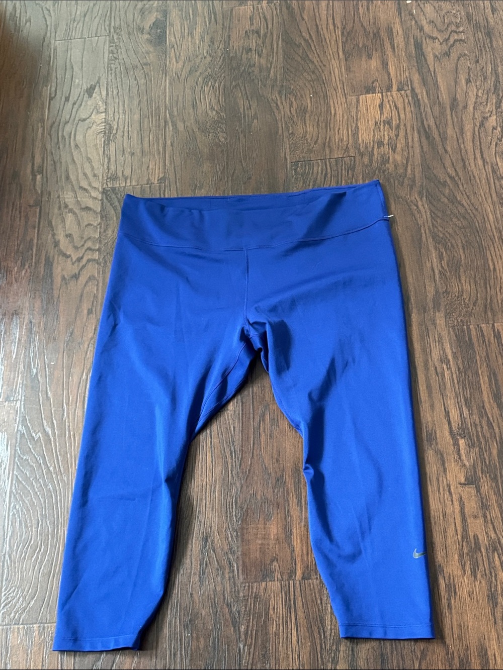 Nike Royal Blue Capri Leggings with Reflective Swoosh
